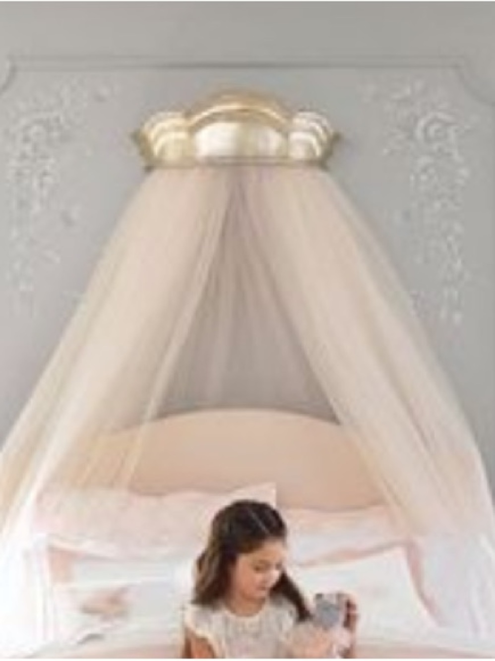 Pottery Barn Kids Monique Lhuillier Washed Gilded Metallic Cornice Gold - Picture 2 of 11